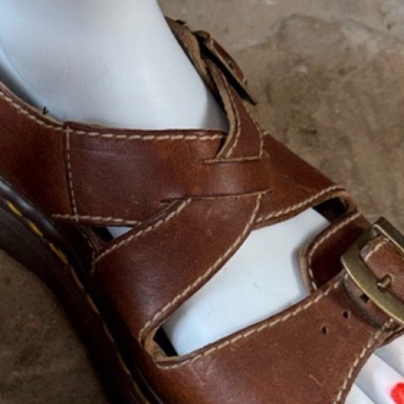Vintage 90s Dr Martens Fisherman Sandals Brown Leather Chunky SZ 8 size 10 W